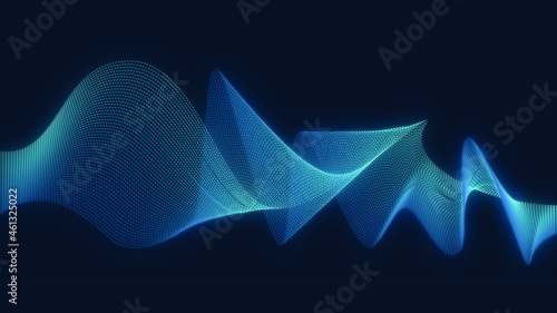 Abstract vector smooth color wave. Blue flow curve motion illustration. Smoke design. Vector lines.