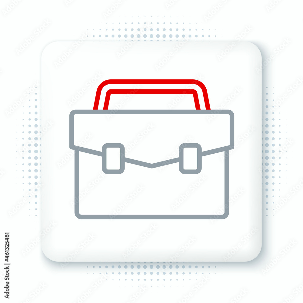 Line Briefcase icon isolated on white background. Business case sign. Business portfolio. Colorful outline concept. Vector Line Briefcase icon isolated on white background. Business case sign. Business portfolio. Colorful outline concept. Vector