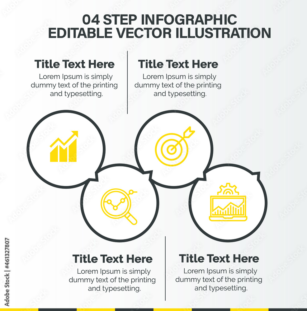 4 Steps Infographics Design Template - Graph, Pie chart, workflow ...