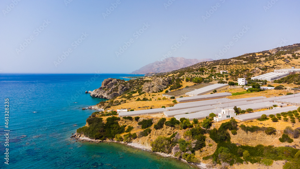 The beach with sea in Southern Crete, Greece