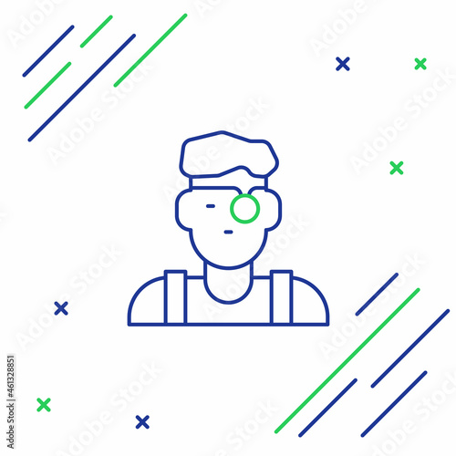 Line Jeweler man icon isolated on white background. Colorful outline concept. Vector
