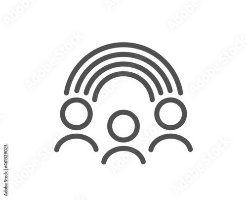 Inclusion line icon. Equity culture sign. Gender diversity symbol. Quality design element. Line style inclusion icon. Editable stroke. Vector