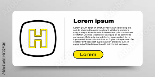 Line Hospital signboard icon isolated on white background. Colorful outline concept. Vector