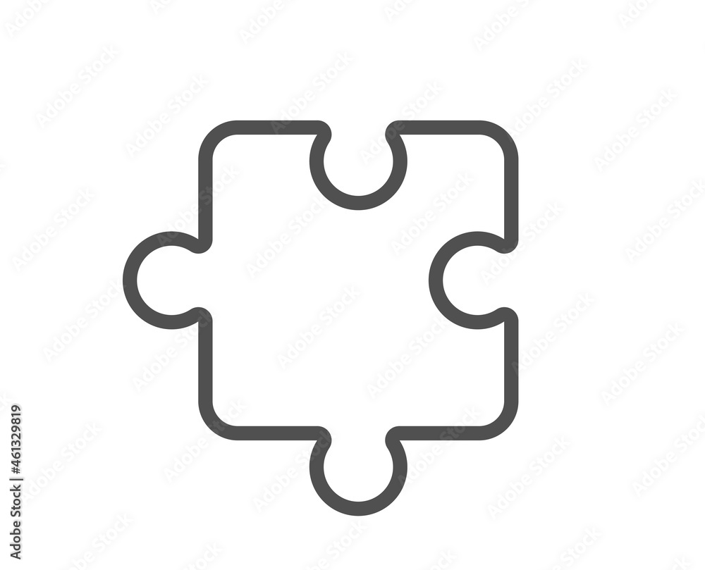 Puzzle piece line icon. Jigsaw game shape sign. Business strategy element. Quality design element. Line style puzzle icon. Editable stroke. Vector Puzzle piece line icon. Jigsaw game shape sign. Business strategy element. Quality design element. Line style puzzle icon. Editable stroke. Vector