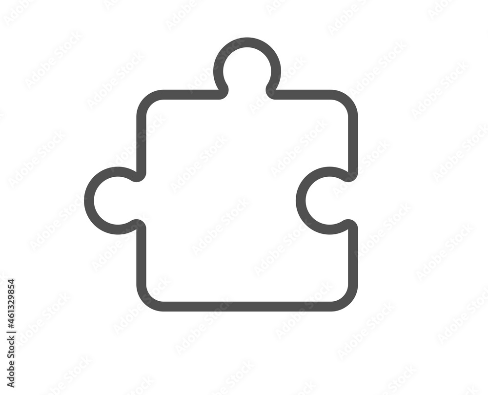 Puzzle piece line icon. Jigsaw game shape sign. Business strategy element. Quality design element. Line style puzzle icon. Editable stroke. Vector Puzzle piece line icon. Jigsaw game shape sign. Business strategy element. Quality design element. Line style puzzle icon. Editable stroke. Vector