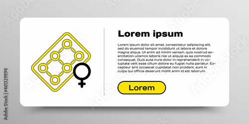 Line Packaging of birth control pills icon isolated on white background. Contraceptive pill. Colorful outline concept. Vector