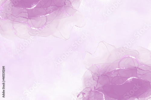 Marble purple alcohol background. Abstract mauve watercolor art background. Lilac fluid pattern. Liquid lavender texture. Pastel soft card design. Watercolor violet banner
