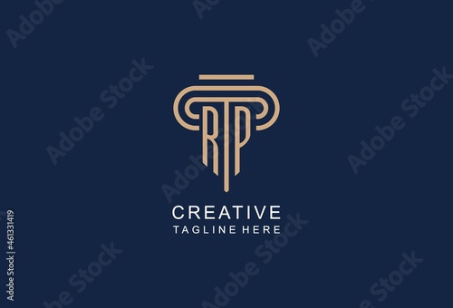 RP initial pillar logo, elegant and luxury law firm logo