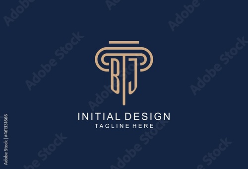 BJ initial pillar logo, elegant and luxury law firm logo