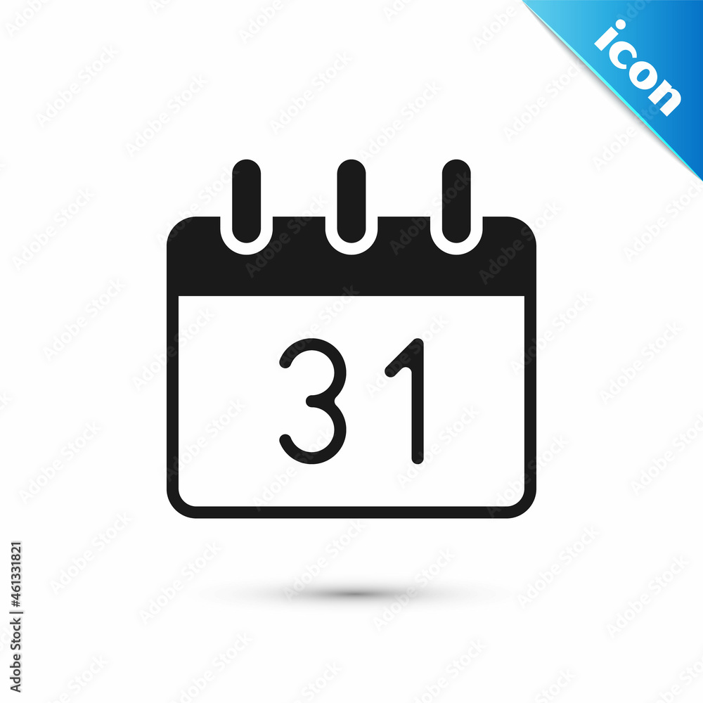 Grey Calendar icon isolated on white background. Event reminder symbol. Merry Christmas and Happy New Year. Vector Grey Calendar icon isolated on white background. Event reminder symbol. Merry Christmas and Happy New Year. Vector