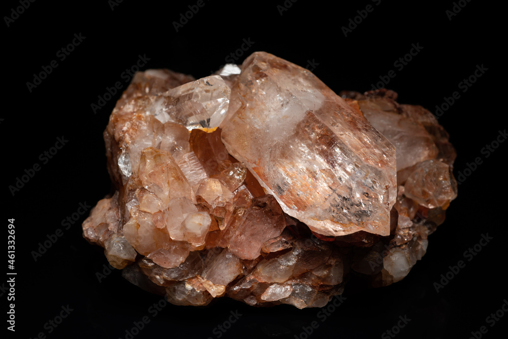 Raw crystal quartz, selective focus, found in the river, Caribbean water. Close-up of white and smoky quartz stone on black. Cluster quartz texture in natural appearance. Home decoration. Raw crystal quartz, selective focus, found in the river, Caribbean water. Close-up of white and smoky quartz stone on black. Cluster quartz texture in natural appearance. Home decoration.