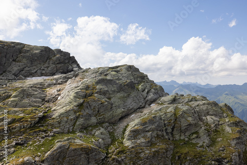 Amazing hiking day in one of the most beautiful area in Switzerland called Pizol in the canton of Saint Gallen. What a wonderful landscape in Switzerland at a sunny day.