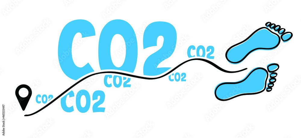 Carbon CO2 foot symbol ecological footprint. Human eco bare footprints.  Kids feet and foot steps. Vector baby footsteps icon or pictogram. Cartoon,  comic footstep Stock Vector | Adobe Stock