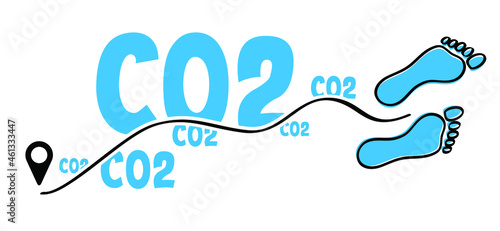 Carbon CO2 foot symbol ecological footprint. Human eco bare footprints. Kids feet and foot steps. Vector baby footsteps icon or pictogram. Cartoon, comic footstep