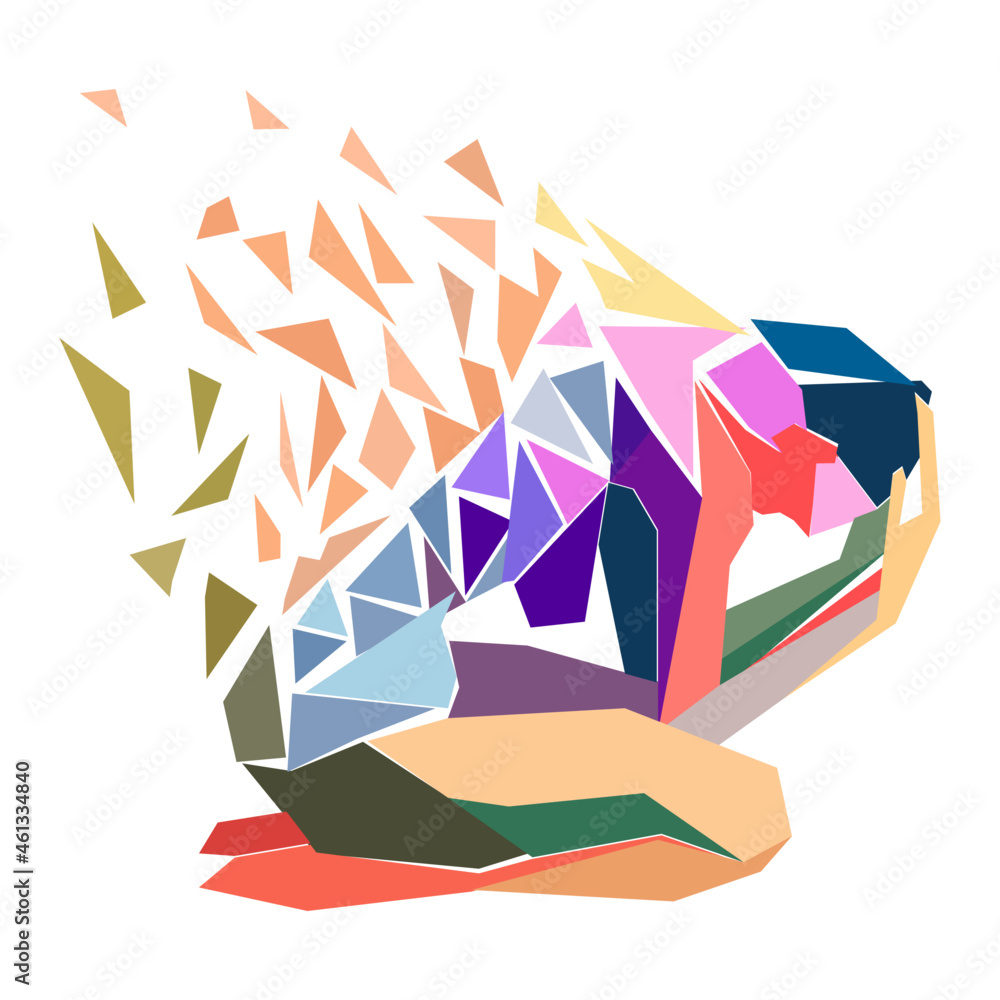vector image on the theme of mental illness. woman clasped her head ...