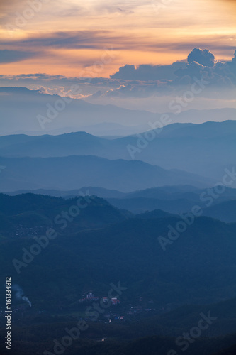 Mountain scenery during the Sunset © Nattawat