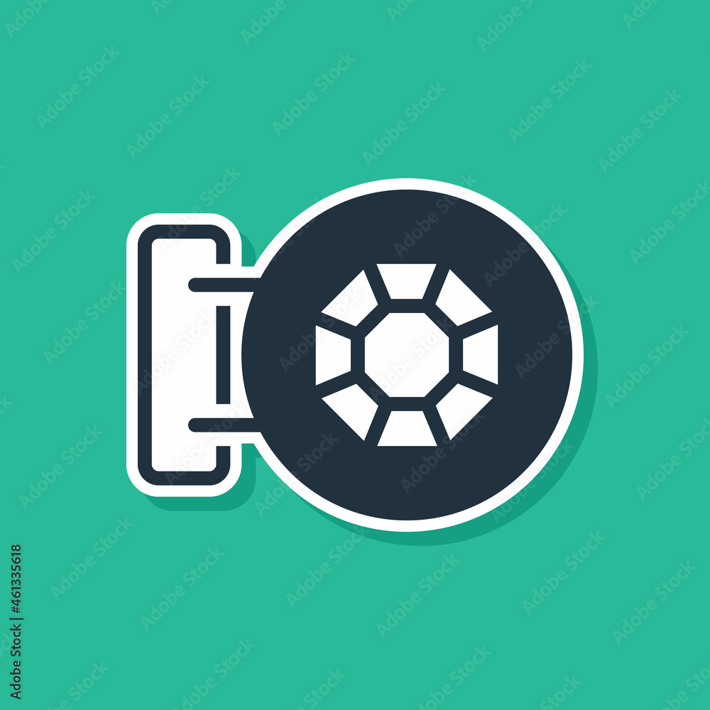 Blue Front facade building jewelry store icon isolated on green background. Vector Blue Front facade building jewelry store icon isolated on green background. Vector