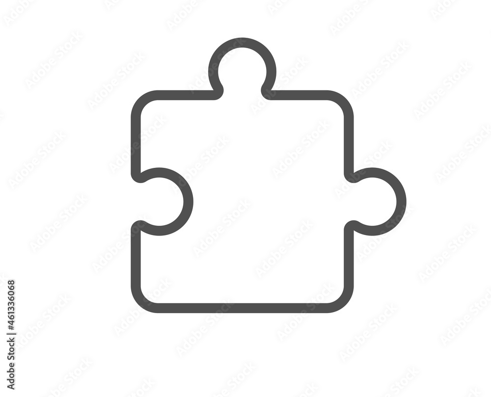 Puzzle piece line icon. Jigsaw game shape sign. Business strategy element. Quality design element. Line style puzzle icon. Editable stroke. Vector Puzzle piece line icon. Jigsaw game shape sign. Business strategy element. Quality design element. Line style puzzle icon. Editable stroke. Vector