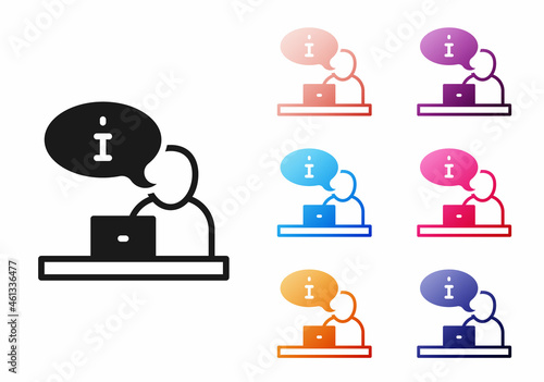 Black Television report icon isolated on white background. TV news. Set icons colorful. Vector