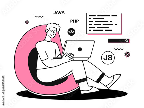 Coding and development concept
