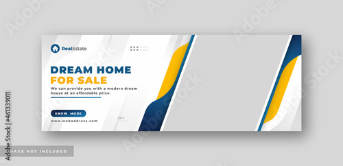 Real estate social media facebook cover web banner template