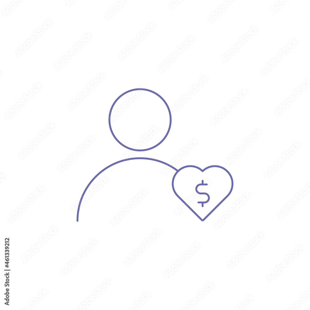 Charity foundation donation give hand love outline icon Charity foundation donation give hand love outline icon