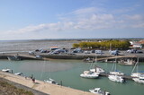 Panoramic views of the marina and car park. September 13, 2018, Oleron, France.