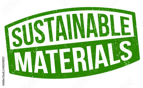 Sustainable materials grunge rubber stamp on white background, vector illustration