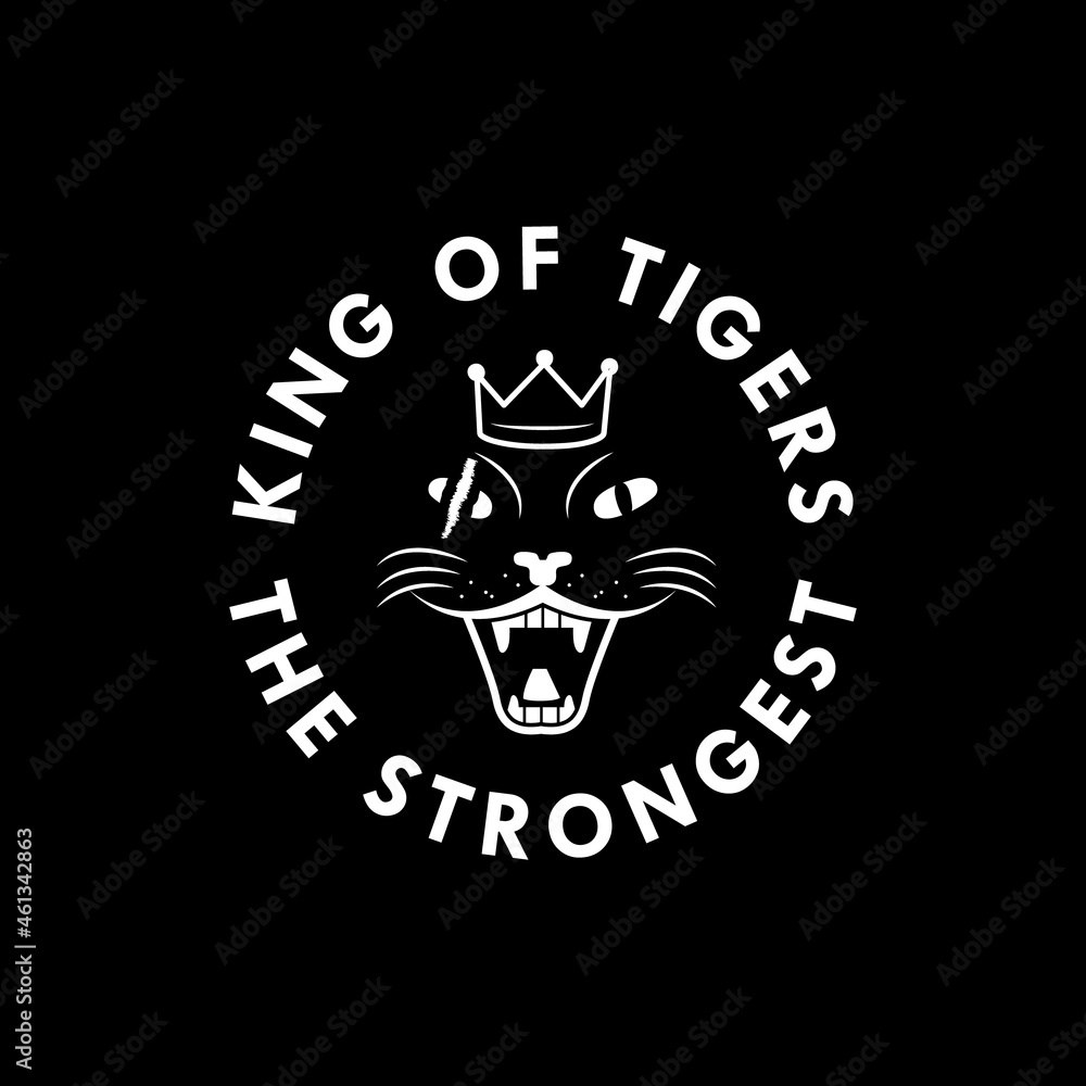 King of tiger logo design template vector