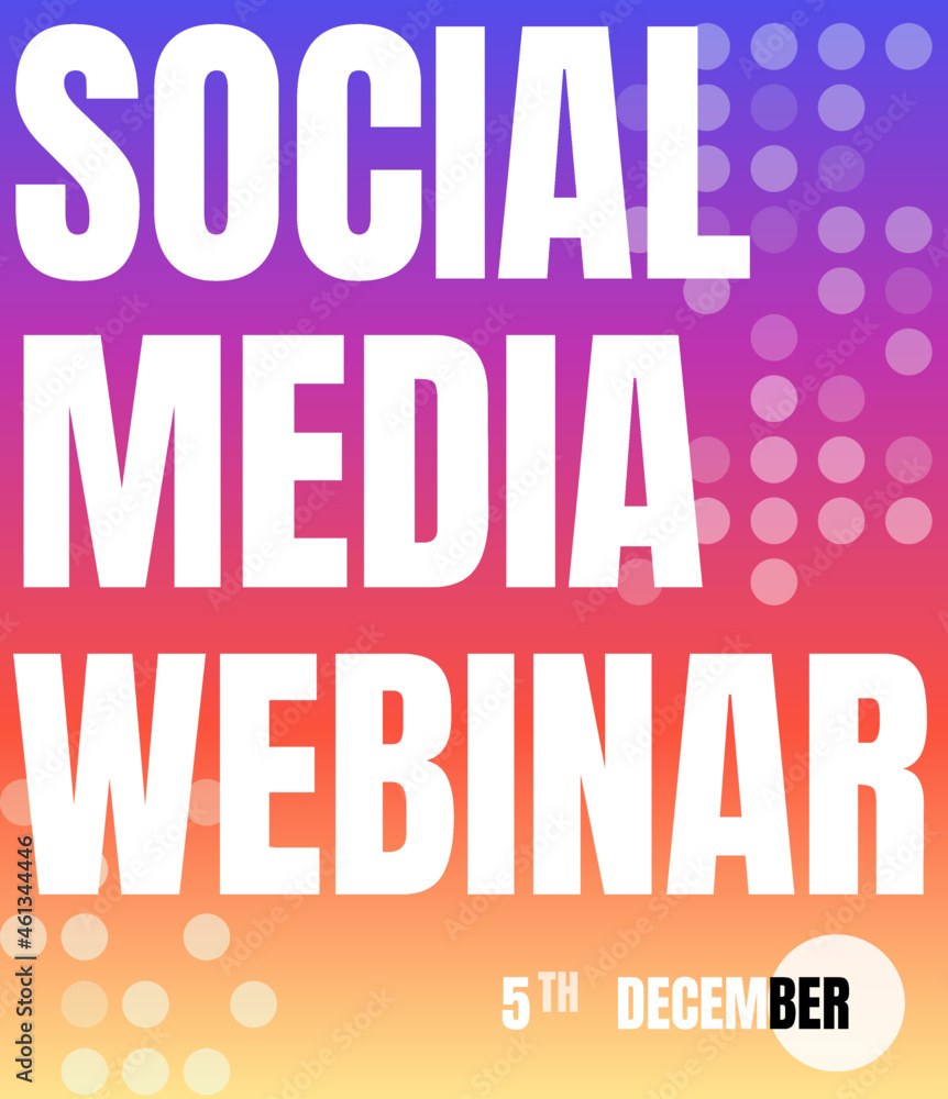 Poster for social media webinar. Network communication. Vector