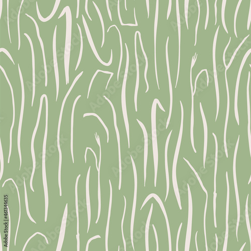 Grass seamless repeat pattern. Vector botany plant all over surface print on sage green background.