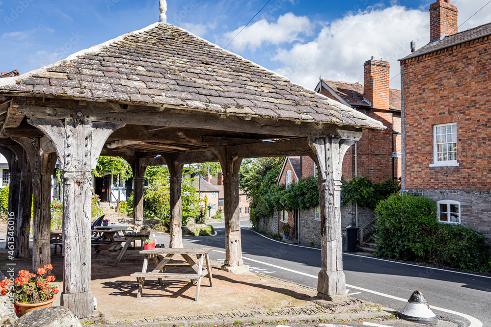 Market Square in Pembridge, Black and White Villages Trail, Herefordshire, England