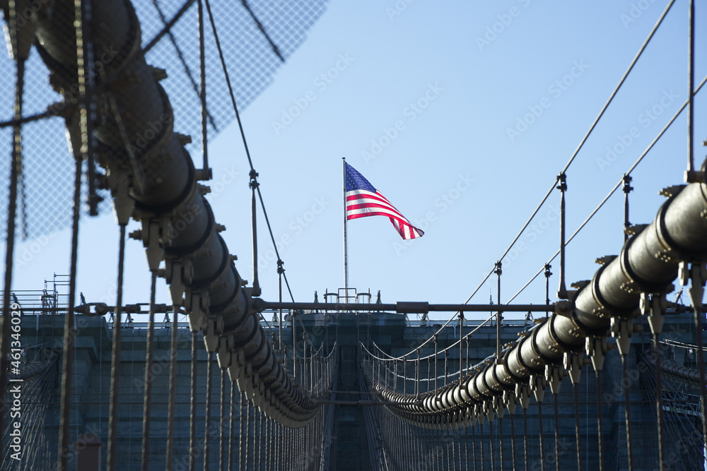 Obraz premium Brooklin Bridge, NYC. NEW YORK CITY - UNITED STATES 