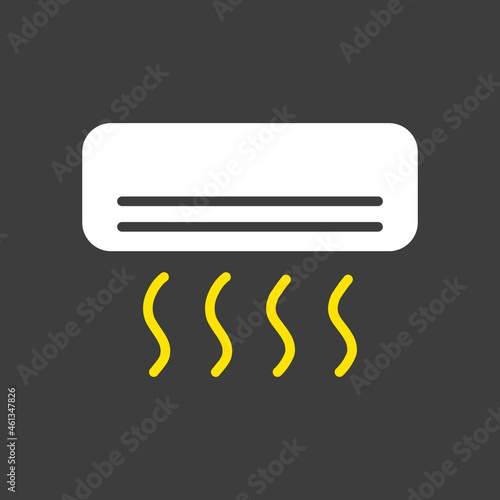 Split-system air conditioner flat vector icon