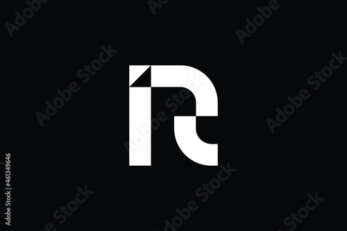 RI logo letter design on luxury background. IR logo monogram initials letter concept. RI icon logo design. IR elegant and Professional letter icon design on black background. R I IR RI