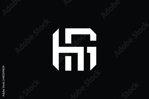 HG logo letter design on luxury background. GH logo monogram initials letter concept. HG icon logo design. GH elegant and Professional letter icon design on black background. H G GH HG