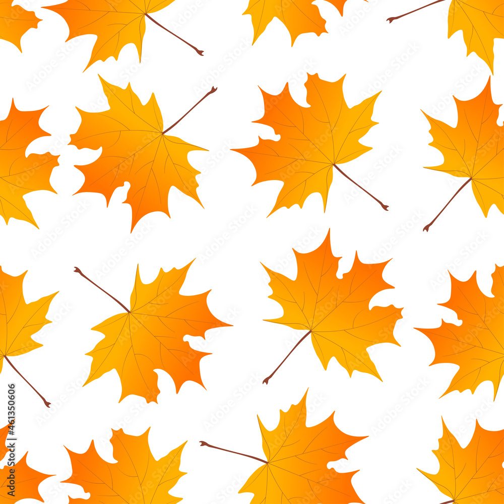 Autumn pattern yellow from maple leaves drawn in vector graphic Autumn pattern yellow from maple leaves drawn in vector graphic