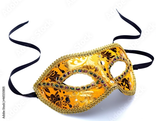 Yellow and gold masquerade mask