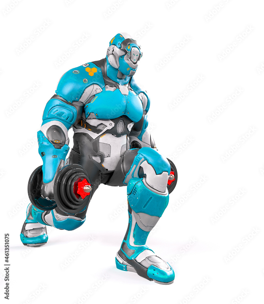 future soldier is working out on white background future soldier is working out on white background