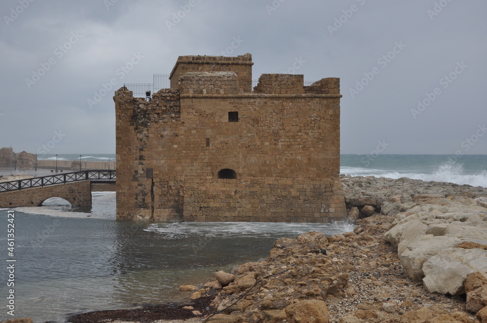 The beautiful medieval Paphos Castle in Cyprus
