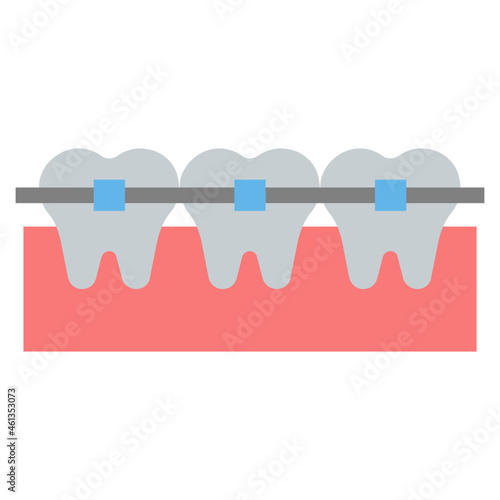 Braces flat icon