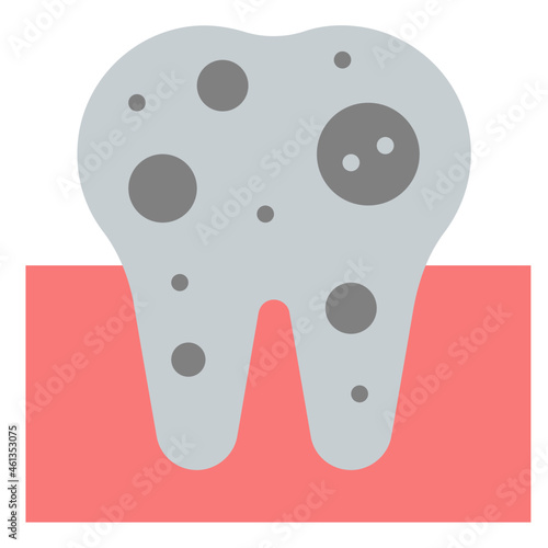 Caries flat icon