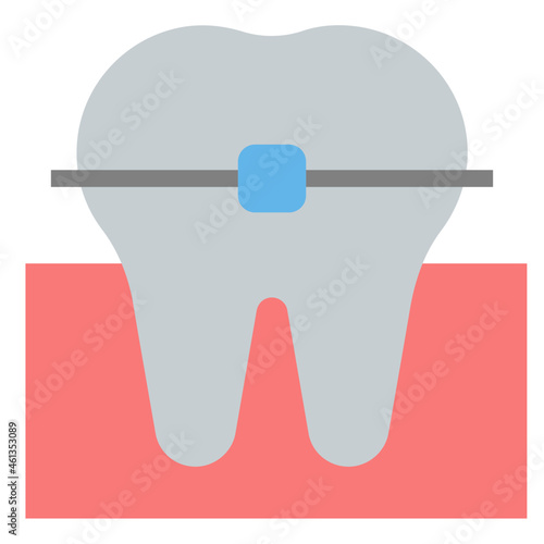 Braces flat icon