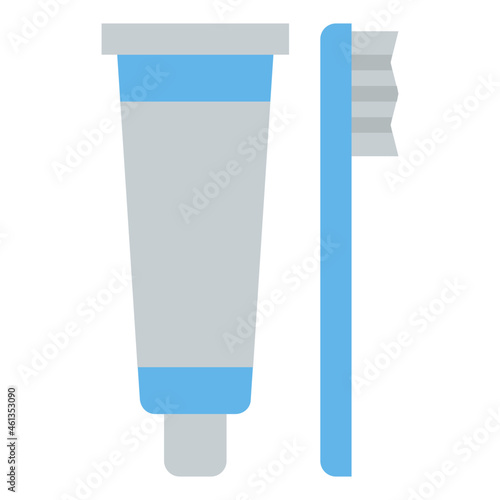 toothbrushes flat icon
