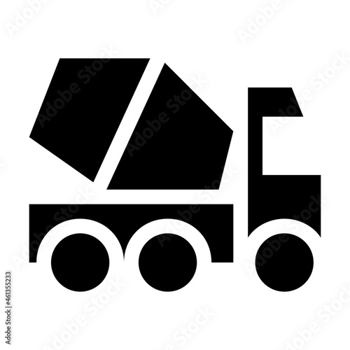 mixer truck glyph icon