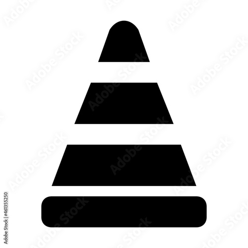 traffiic cone glyph icon