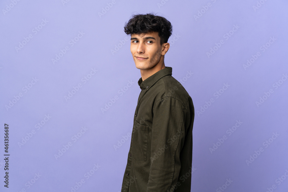 Young Argentinian man isolated on background . Portrait Young Argentinian man isolated on background . Portrait