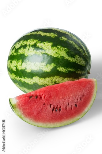 Whole and Slice of Watermelon