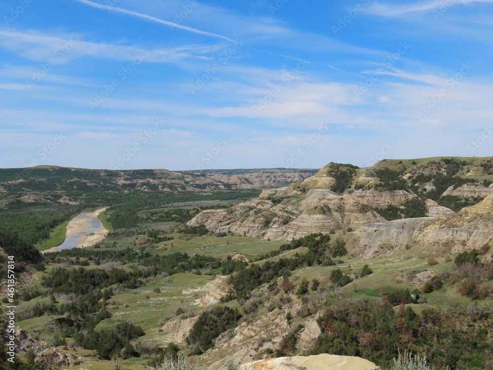 River Bend Overlook in the north unit of the Theodore Roosevelt National Park in North Dakota. River Bend Overlook in the north unit of the Theodore Roosevelt National Park in North Dakota.