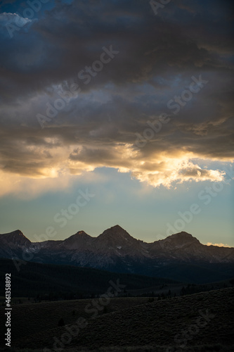 Sunset over Sawtooths Stanley Idaho. photo